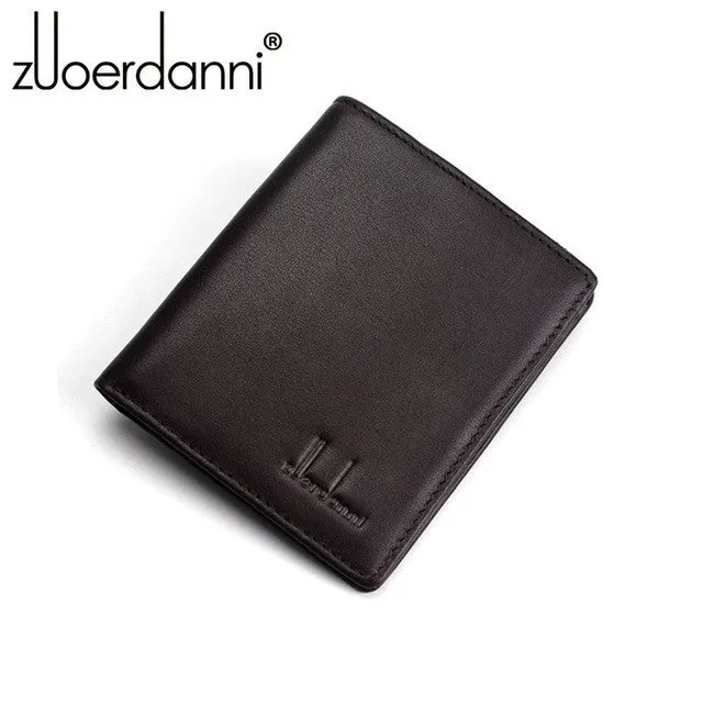 100% Genuine Leather Small Mini Ultra-thin Wallets men Compact wallet Handmade wallet Cowhide Card Holder Short Design purse New