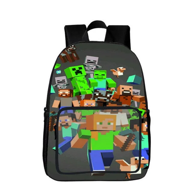 16 Inch MineCraft Colorful Backpack Boy Cartoon School Bags Orthopedic Backpack School Bags for Boys and Girl Mochila Sac A Dos