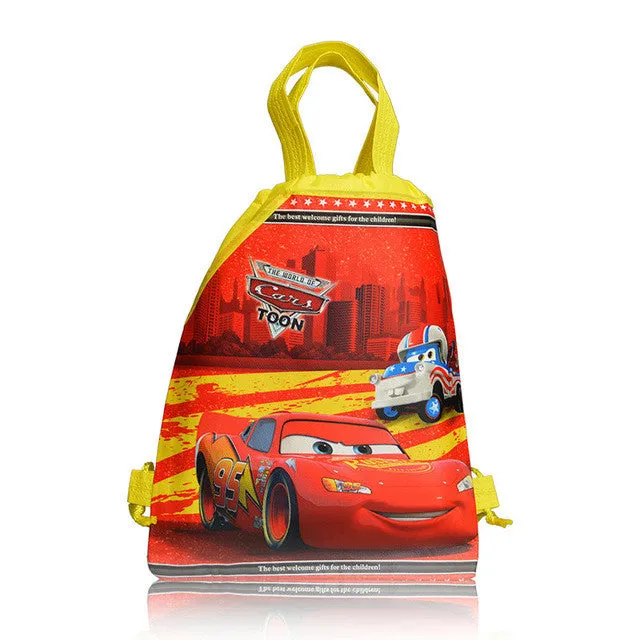 1PCS Cars Children Cartoon Drawstring Backpacks School Shopping Bags 34*27CM Non Woven Fabrics Kids Birthday Party Best Gift