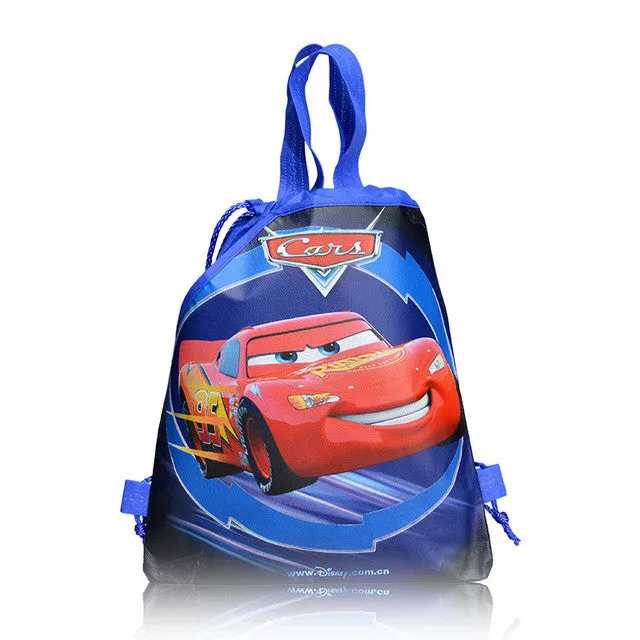 1PCS Cars Children Cartoon Drawstring Backpacks School Shopping Bags 34*27CM Non Woven Fabrics Kids Birthday Party Best Gift