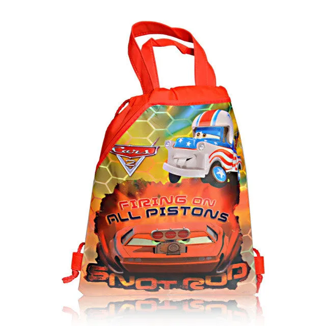 1PCS Cars Children Cartoon Drawstring Backpacks School Shopping Bags 34*27CM Non Woven Fabrics Kids Birthday Party Best Gift