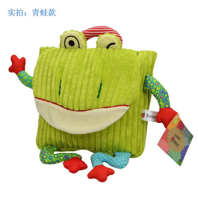 1pcs Sozzy Cute Kid Plush School Backpacks 25cm Animal Figure Bag Kid Girls Boys Gifts Toy Owl Cow Frog Monkey schoolbag