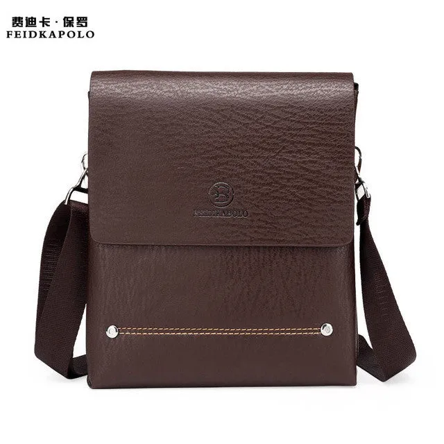 2015 Latest arrival Bilayer Leather Messenger Bag Cheap Men's shoulder bag Specials small leisure satchel Business envelope bag