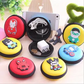 2016 New Novelty Super Heroes Silicone Coin Purse Key Wallet Mini Storage Organizer Bag Dual Earphone Holder Birthday Gift