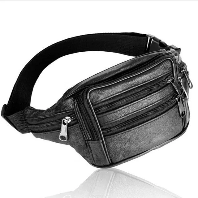 2017 men travel bags genuine leather bag men waist pack  waist bag fanny pack waist belt bag saco WZ14