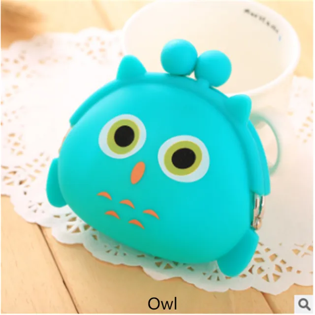 2017 New Fashion Lovely Kawaii Candy Color Cartoon Animal Women Girls Wallet Multicolor Jelly Silicone Coin Bag Purse Kid Gift