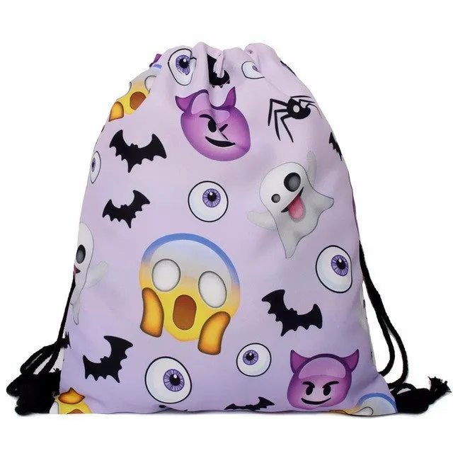 2017 new fashion Women unicorn Backpack 3D printing travel softback  women mochila drawstring bag School girls backpacks