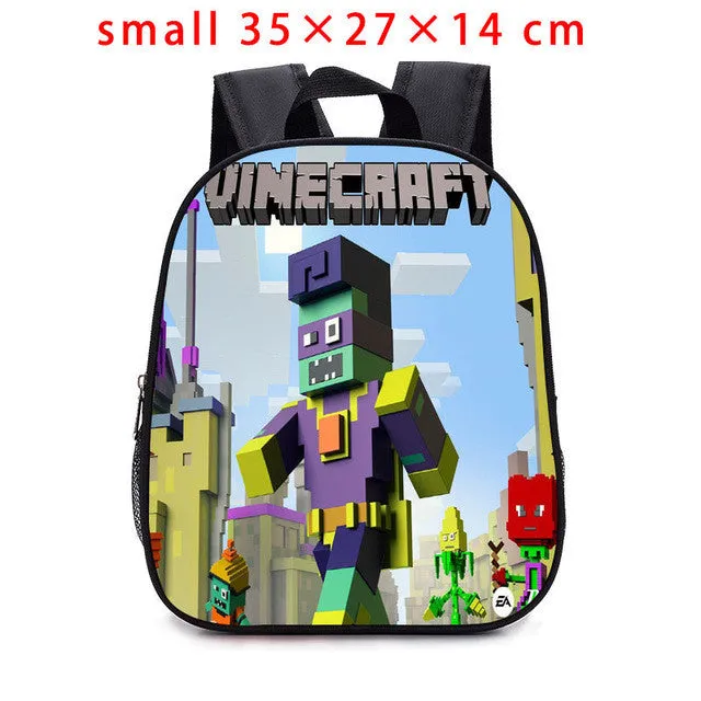 2017children Backpack Kindergarten Backpack Boy Cute MineCraft Cartoon Backpack Hot Game Backpack School Bags for Boys and Girls