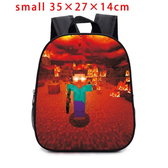 2017children Backpack Kindergarten Backpack Boy Cute MineCraft Cartoon Backpack Hot Game Backpack School Bags for Boys and Girls