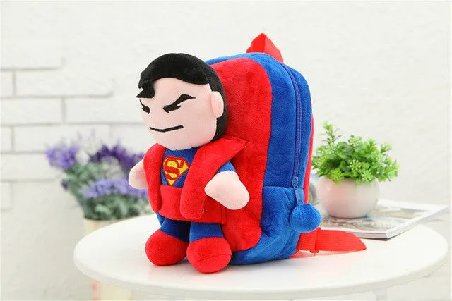 3D The Avengers Plush Backpacks Toys for kids 2016 New Ironman Superman Spiderman Batman  doll plush schoolbag mochila