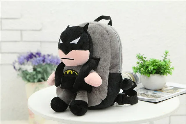 3D The Avengers Plush Backpacks Toys for kids 2016 New Ironman Superman Spiderman Batman  doll plush schoolbag mochila