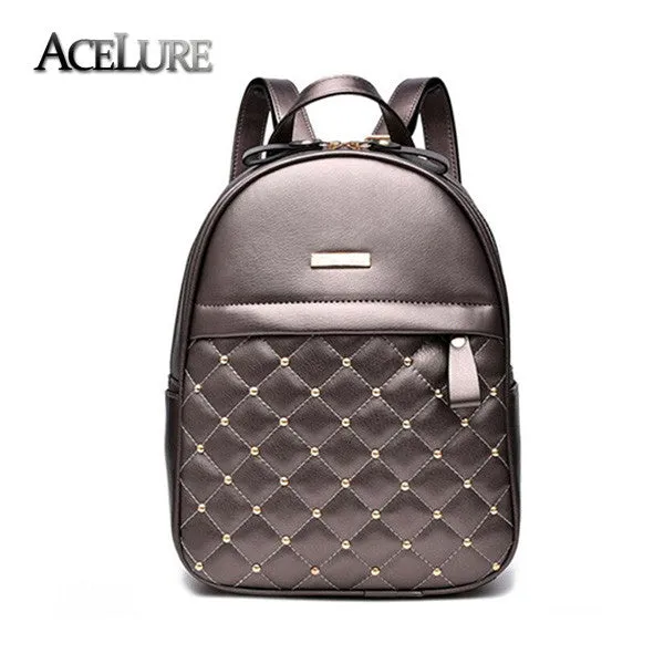 ACELURE Women Backpack Hot Sale Fashion Causal bags High Quality bead female shoulder bag PU Leather Backpacks for Girls mochila