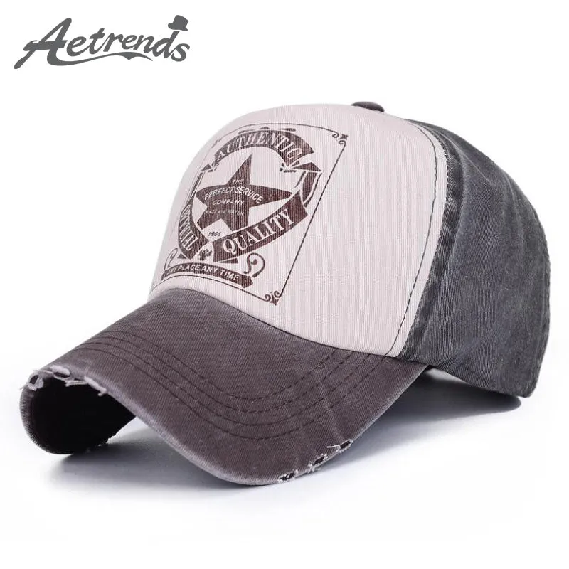 [AETRENDS] 6 Colors ! Star Patchwork Baseball Cap Men or Women Polo Hats Z-1462