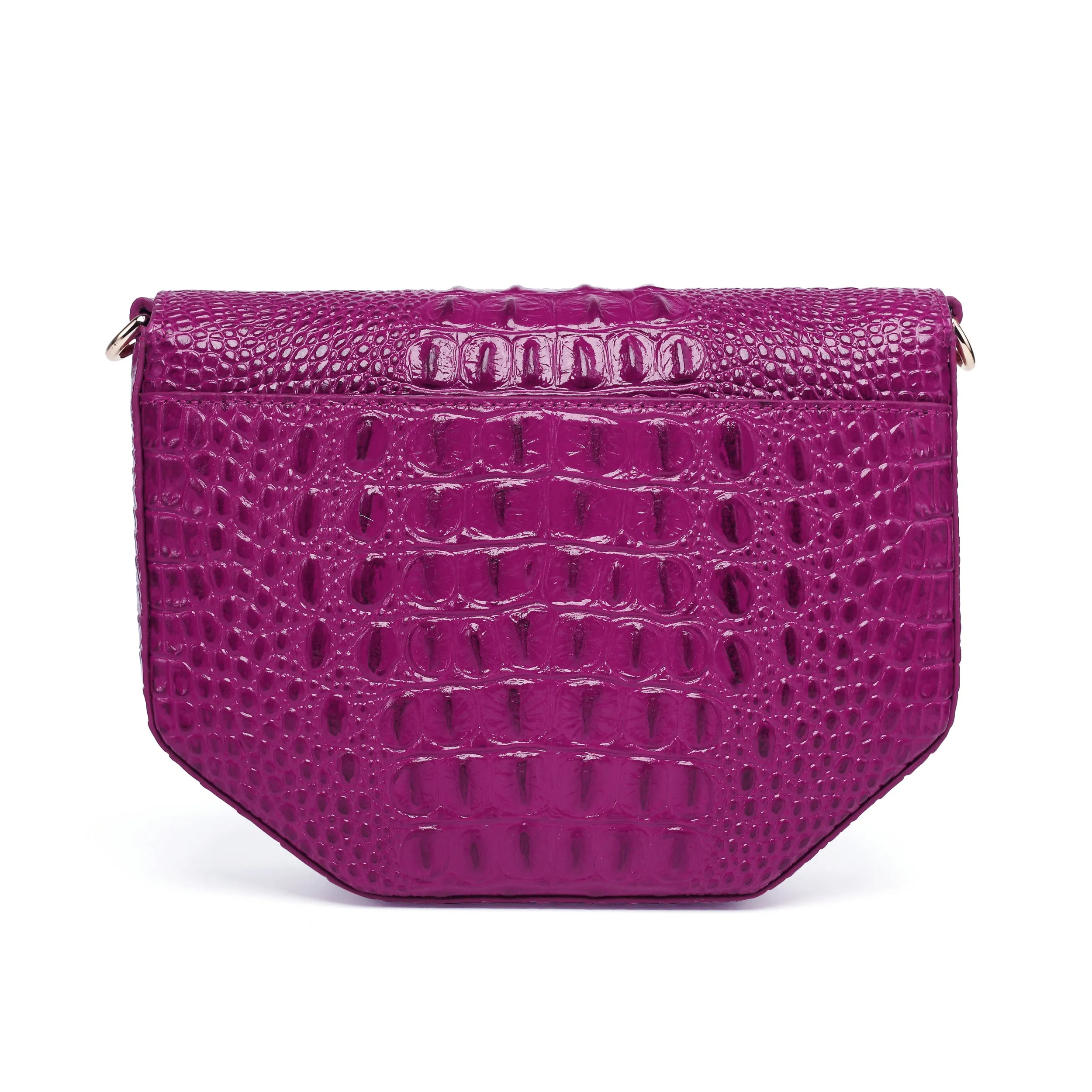 Alessia Croc Embossed Leather Handbag/ Crossbody bag: Blue