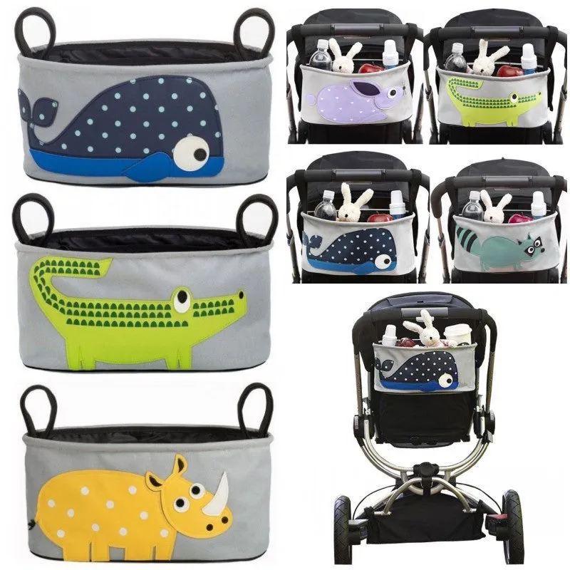 Animal printed Cartoon baby cart packing organizer short travel Baby carriage waterproof canvas bag hanging bags