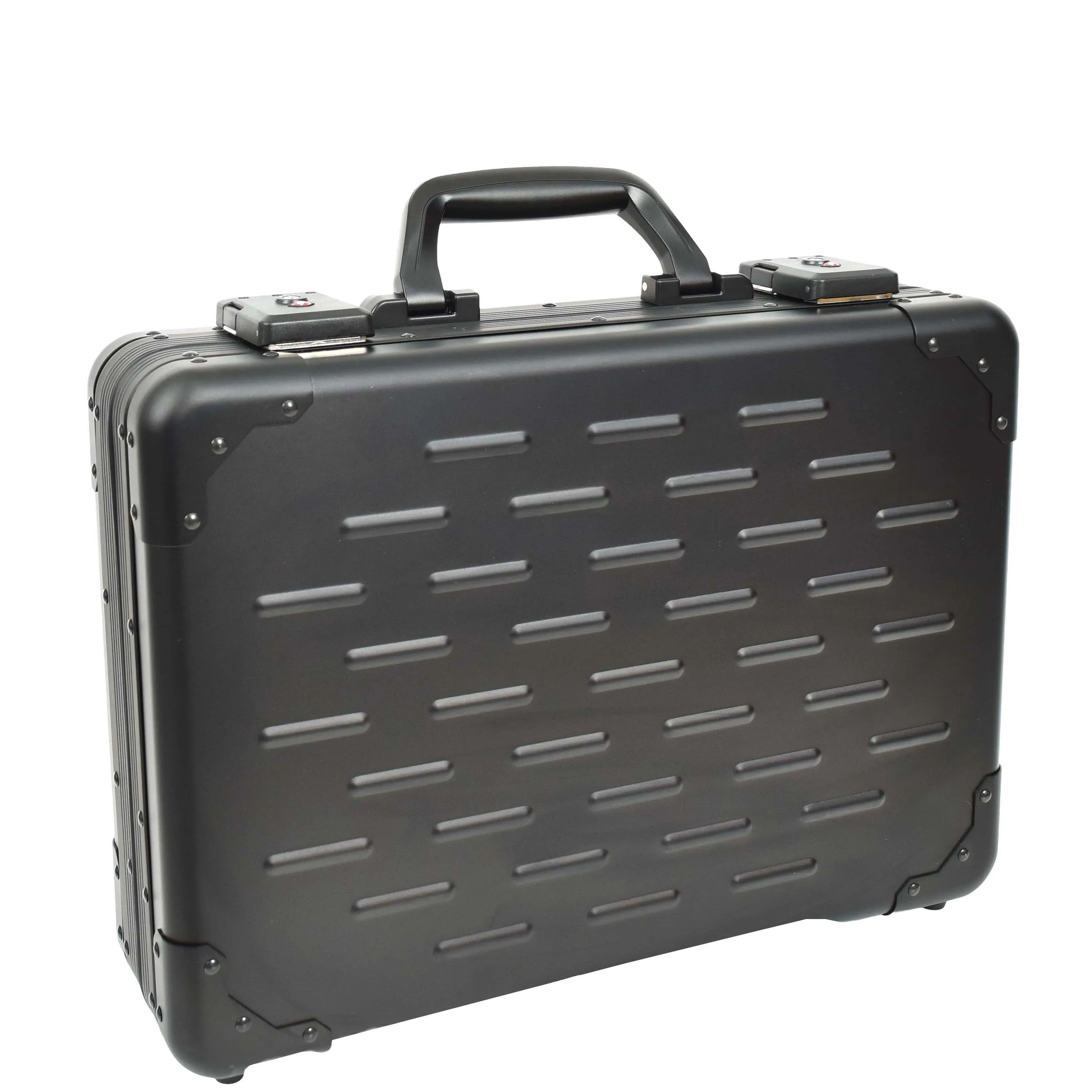 Attache Case Black Aluminium Classic Dual TSA Lock Briefcase Business Bag Agent