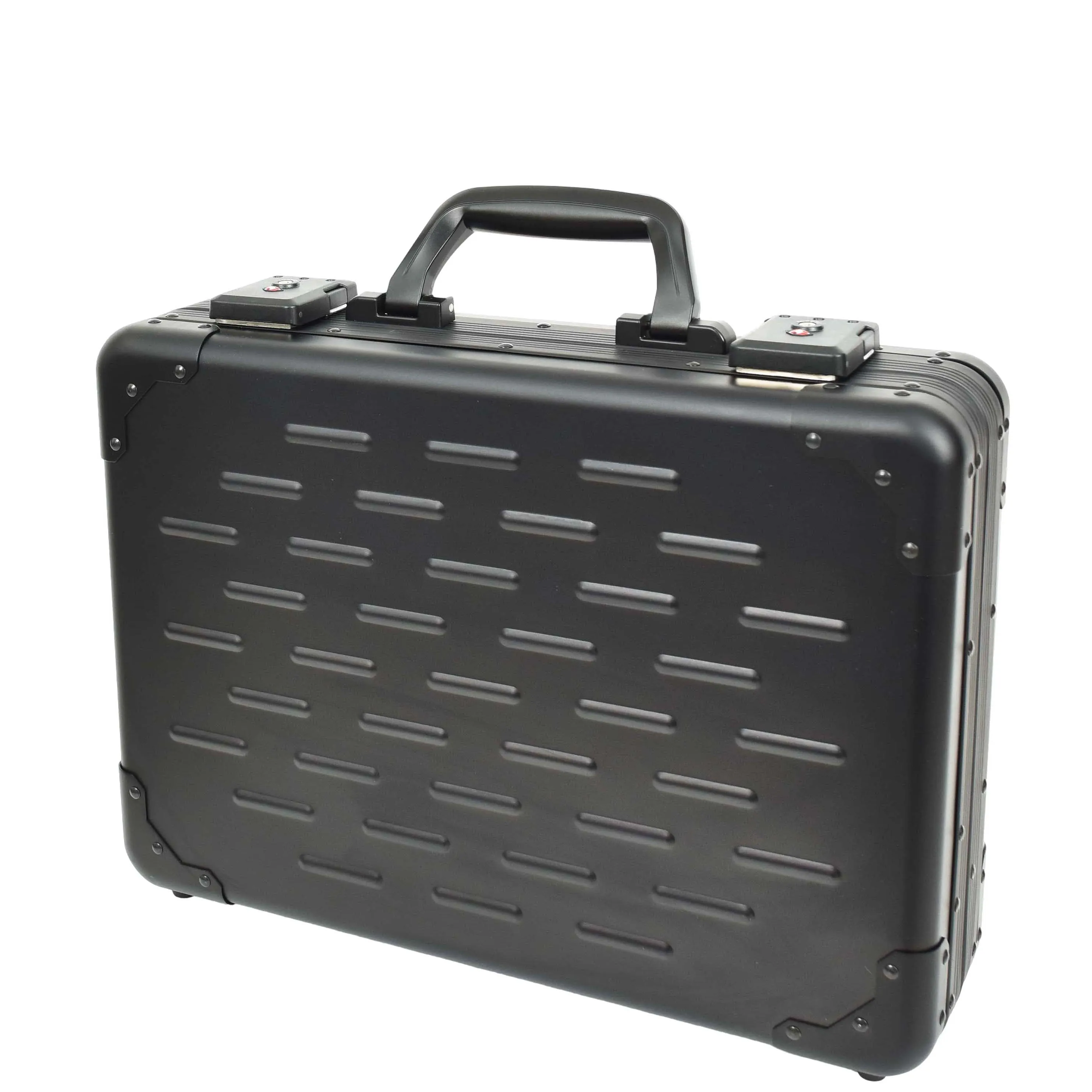 Attache Case Black Aluminium Classic Dual TSA Lock Briefcase Business Bag Agent