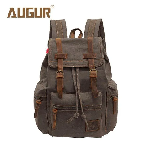 AUGUR New Brand Fashion Men's Backpack Leisure Retro Canvas Bag Women Backpacks For Teenage Girls School Bag AG0021