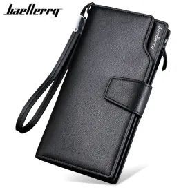 Baellerry 2017 Luxury Brand Men Wallets Long Men Purse Wallet Male Clutch Leather Zipper Wallet Men Business Male Wallet Coin