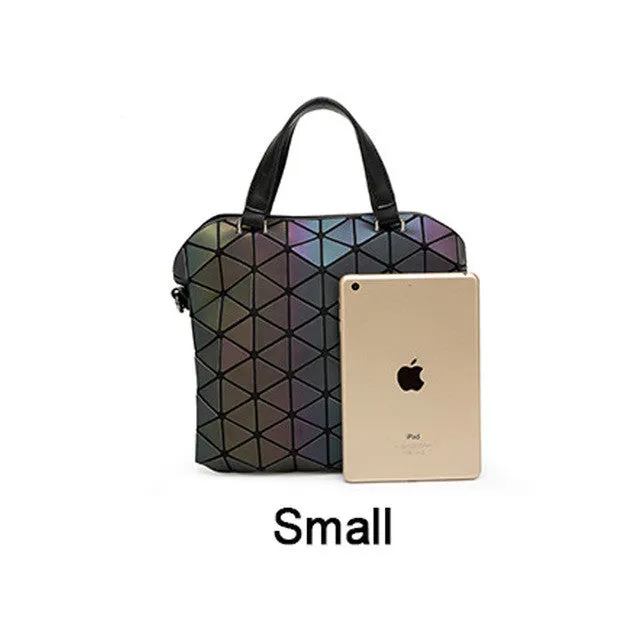 BaoBao Bags 2017 Women Bucket Bag Geometry Sequins Mirror Saser Plain Folding Shoulder Bags Luminous PU Tote Bao Bao Handbags