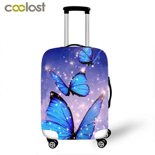 Beautiful butterfly suitcase trolley case protective cover s/m/L 3 size for 18-28 inch travel cases fashion suitcase covers