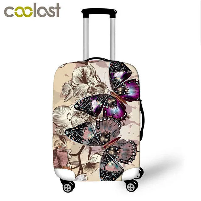 Beautiful butterfly suitcase trolley case protective cover s/m/L 3 size for 18-28 inch travel cases fashion suitcase covers