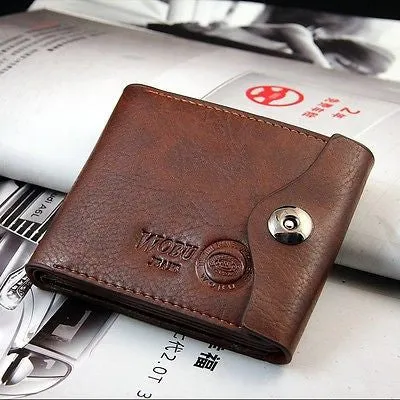 Bifold Wallet Men's Leather Brown Credit ID Card Holder Slim Purse Gift