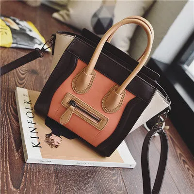 Bolsos Mujer 2016 Trapeze Smiley Tote Bag Luxury Brand Pu Leather Women Handbag Shoulder Bag Famous Designer Crossbody Bags Sac