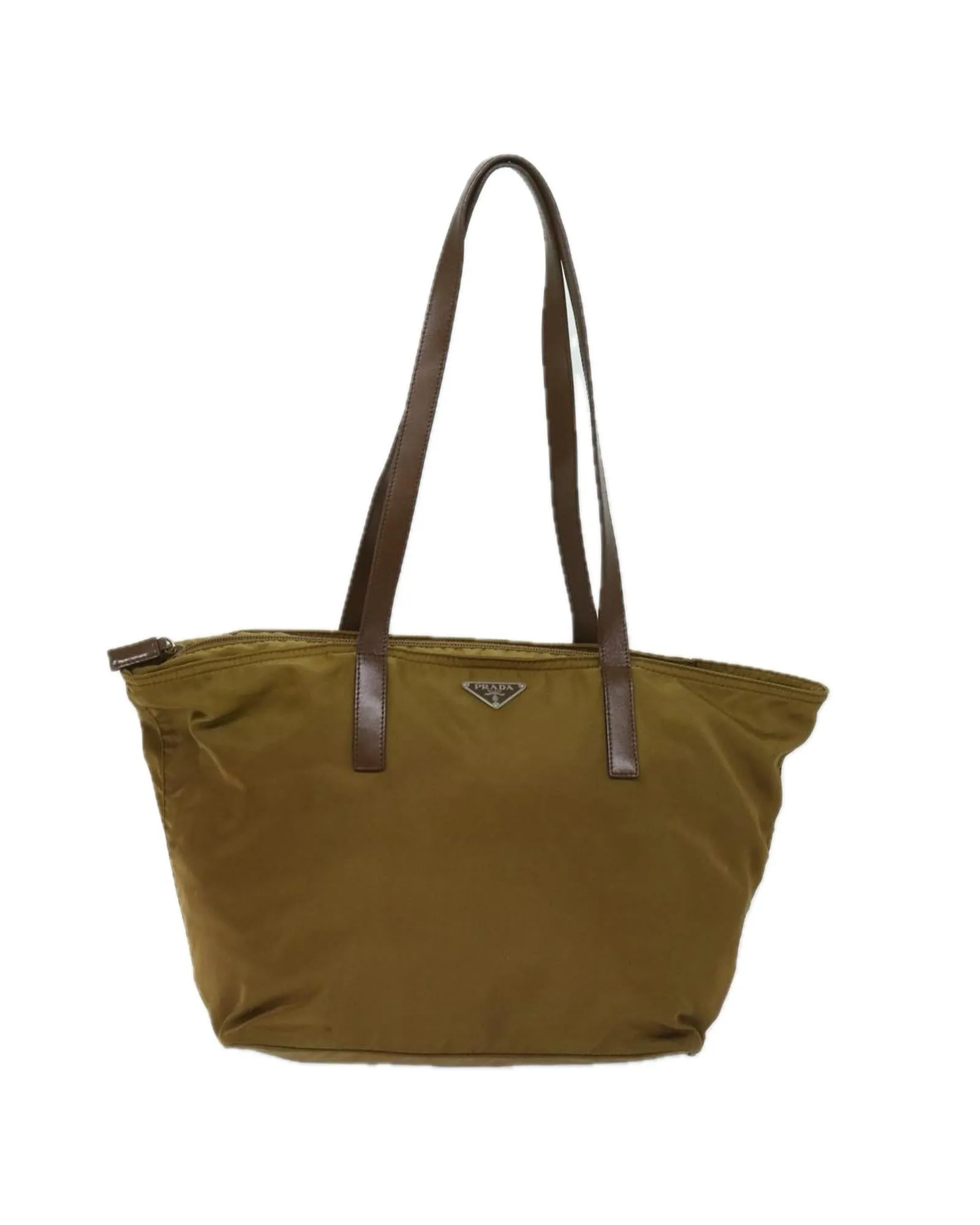 Brown Nylon Tote Bag with Accessories - Made in Italy