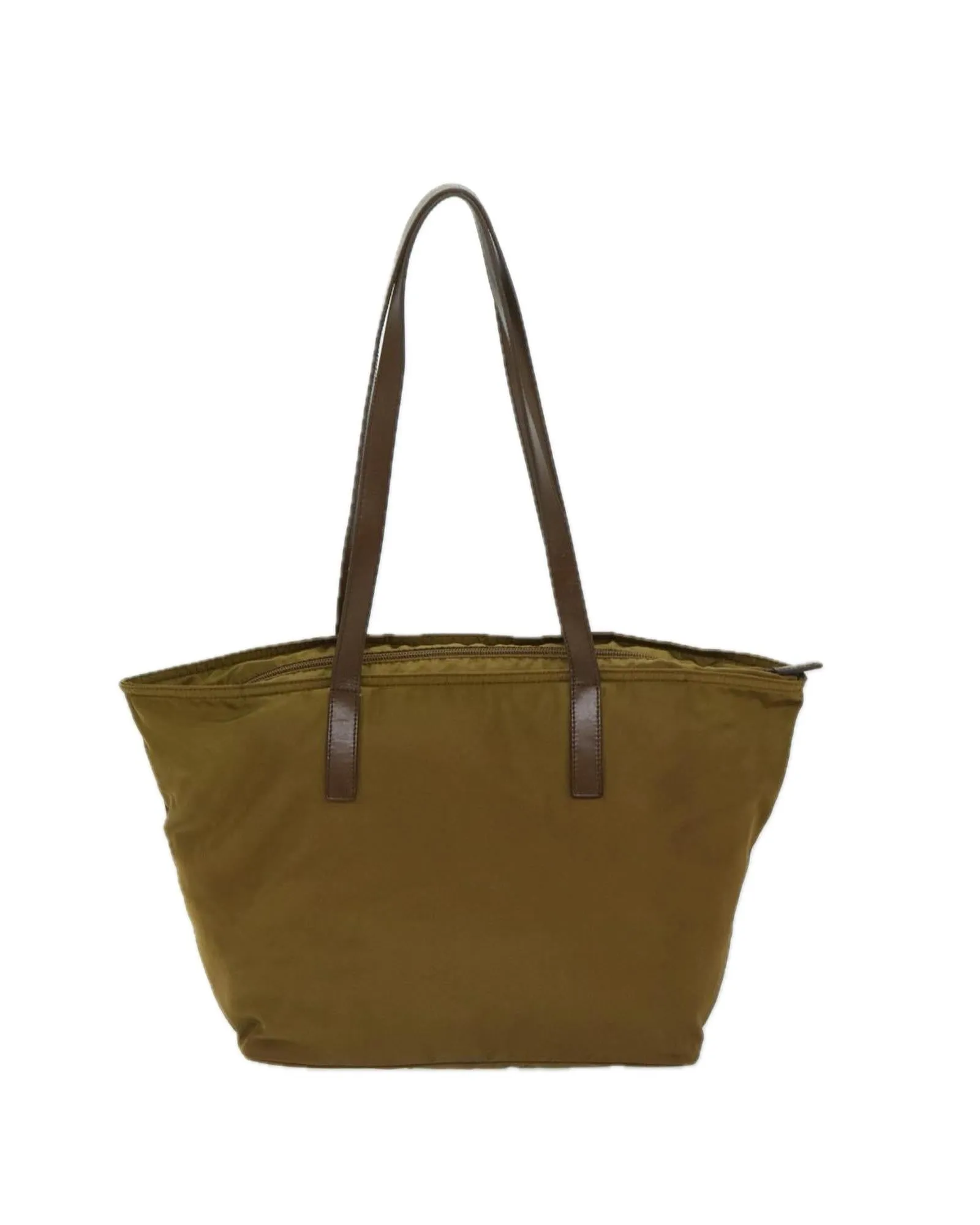 Brown Nylon Tote Bag with Accessories - Made in Italy