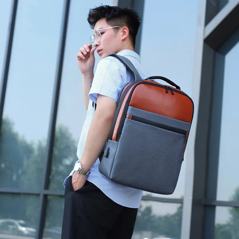 Business Backpack For Men Large Capacity USB Charging Bag Male