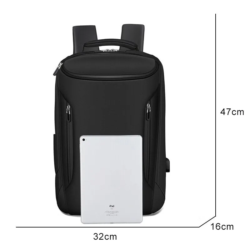 Business Backpack For Men Portable USB Charging Bag Waterproof Oxford