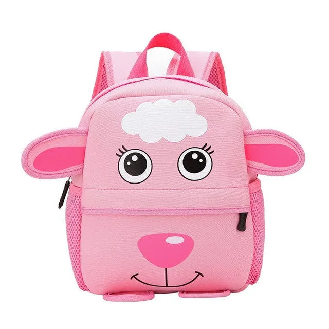 Children 3D Cute Animal Design Backpack Toddler Kid Neoprene School Bags Kindergarten Cartoon Comfortable Bag Giraffe Monkey Owl