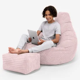 Children's Gaming Bean Bag Chair 6-14 yr - Cord Blush Pink