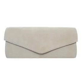 Clutch Handbag Suede - Cream