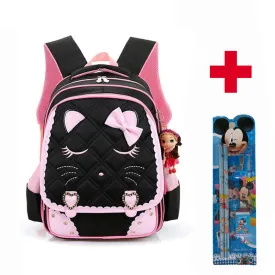 Cute Cat School Bags For Girl Orthopedic Primary Backpacks Children Waterproof Schoolbags Lovely Shoulder for teenagers Mochila