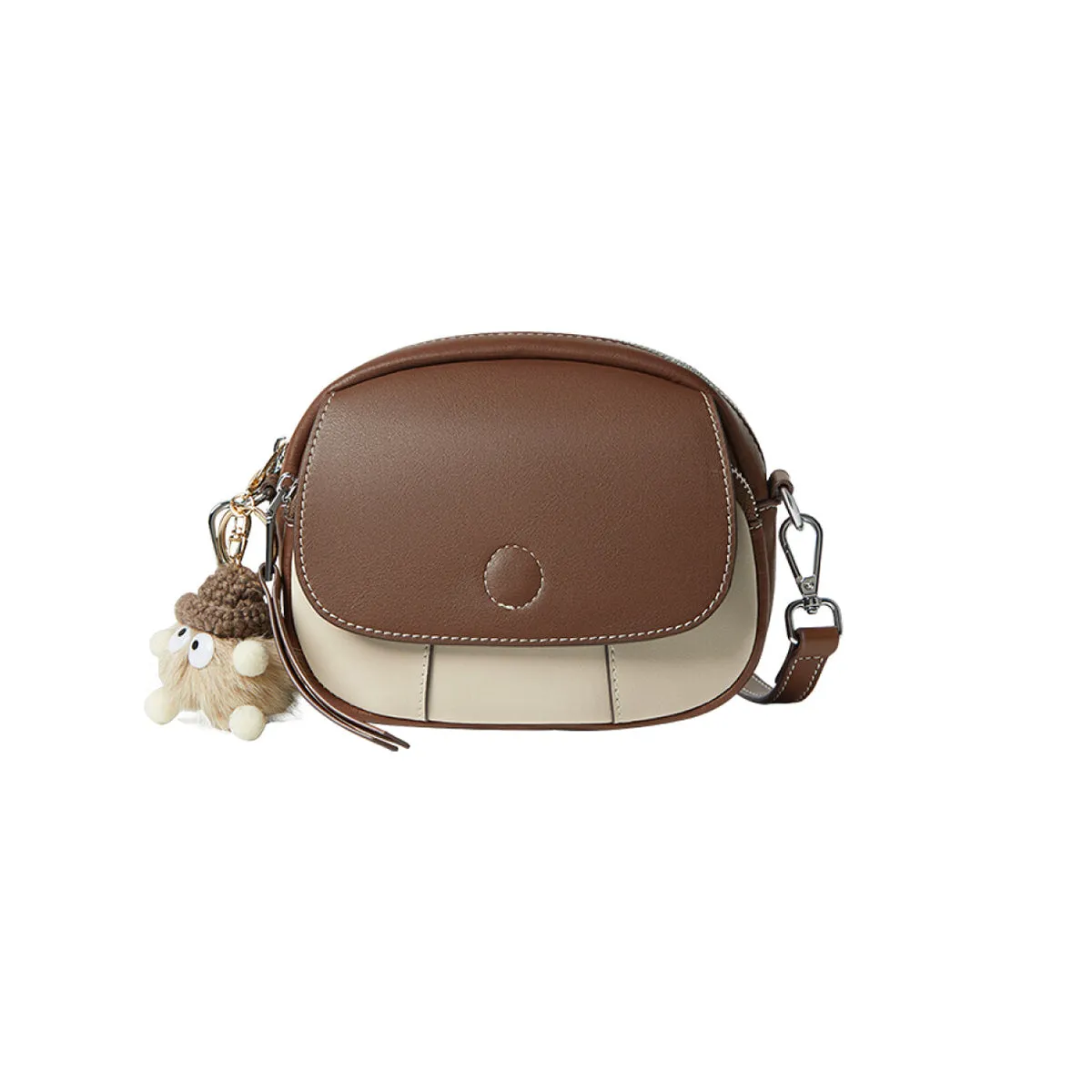 Cutesy Compact Leather Shoulder Bag