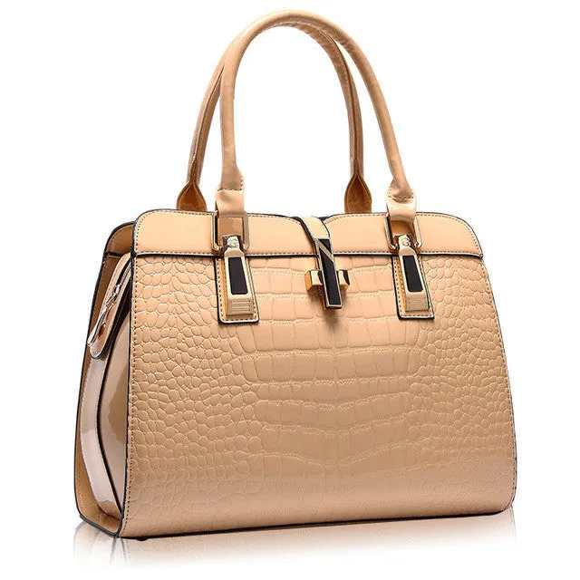 Europe women leather handbags PU handbag leather women bag patent handbag