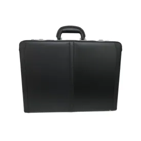 Expandable Leather Attache Briefcase Combination Locks Hard Case