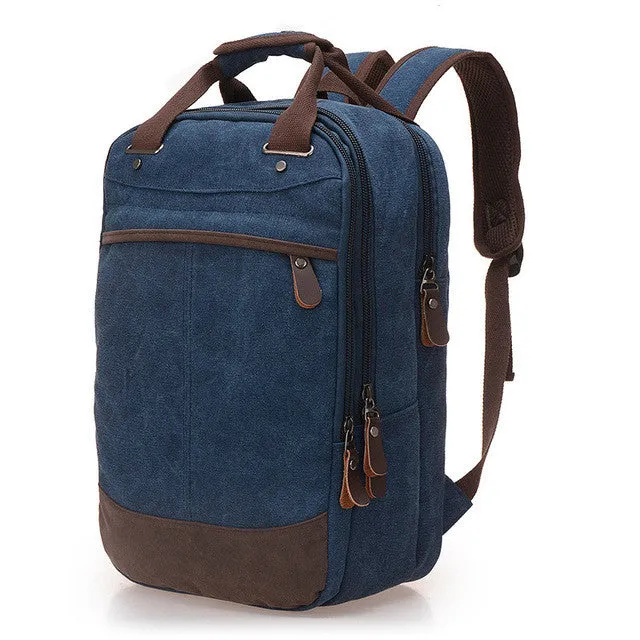 Factory direct foreign trade trend of casual canvas bag man bag computer backpack student leisure shoulder bags