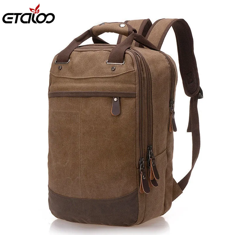 Factory direct foreign trade trend of casual canvas bag man bag computer backpack student leisure shoulder bags