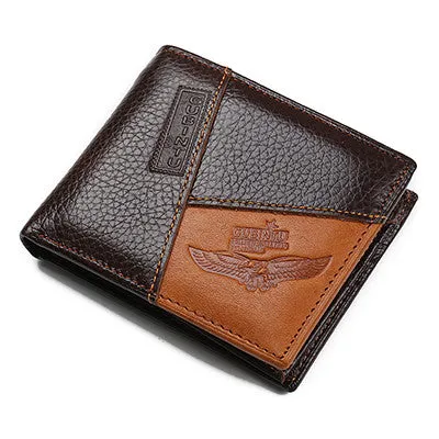 Famous Luxury Brand Genuine Leather Men Wallets Coin Pocket Zipper Men's Leather Wallet with Coin Purse portfolio cartera ZC8042