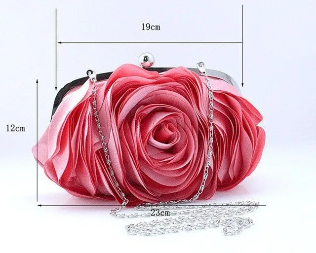 Fashion Flower Clutch Bag Women Wedding Handbag Bridal Clutch Purse Evening Dress Clutches Party Wallet Shoulder Chain Bag