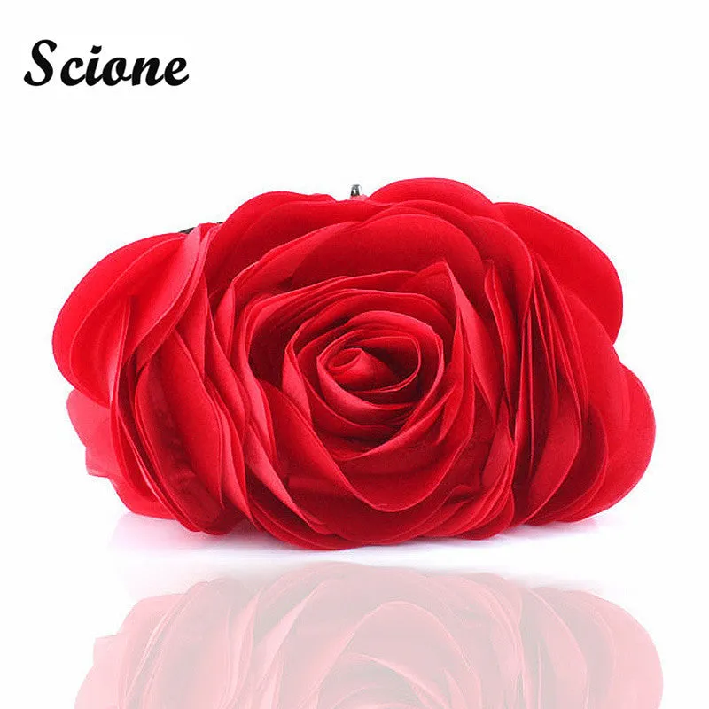 Fashion Flower Clutch Bag Women Wedding Handbag Bridal Clutch Purse Evening Dress Clutches Party Wallet Shoulder Chain Bag