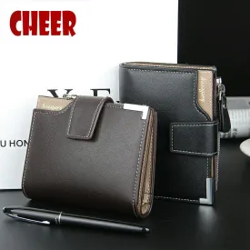 Fashion pu leather Men Short Wallet coin purse men card wallet men luxury brand wallet 3 Fold Male Purse Cards Holder Coin Purse