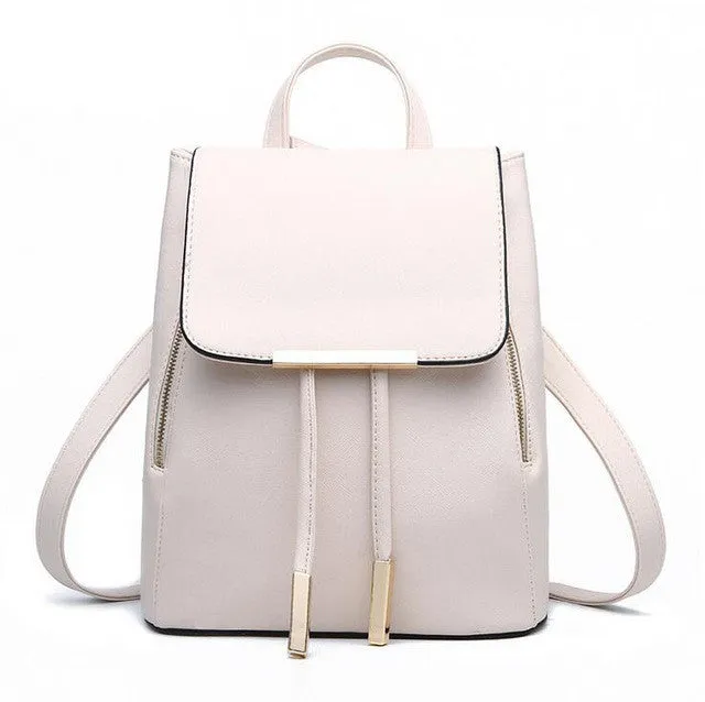 Fashion Women Backpack High Quality PU Leather Mochila Escolar School Bags For Teenagers Girls Top-handle Backpacks  Travel Bags