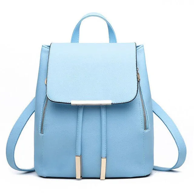 Fashion Women Backpack High Quality PU Leather Mochila Escolar School Bags For Teenagers Girls Top-handle Backpacks  Travel Bags