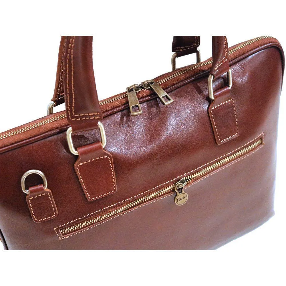 Floto Leather Cortona Slim Briefcase