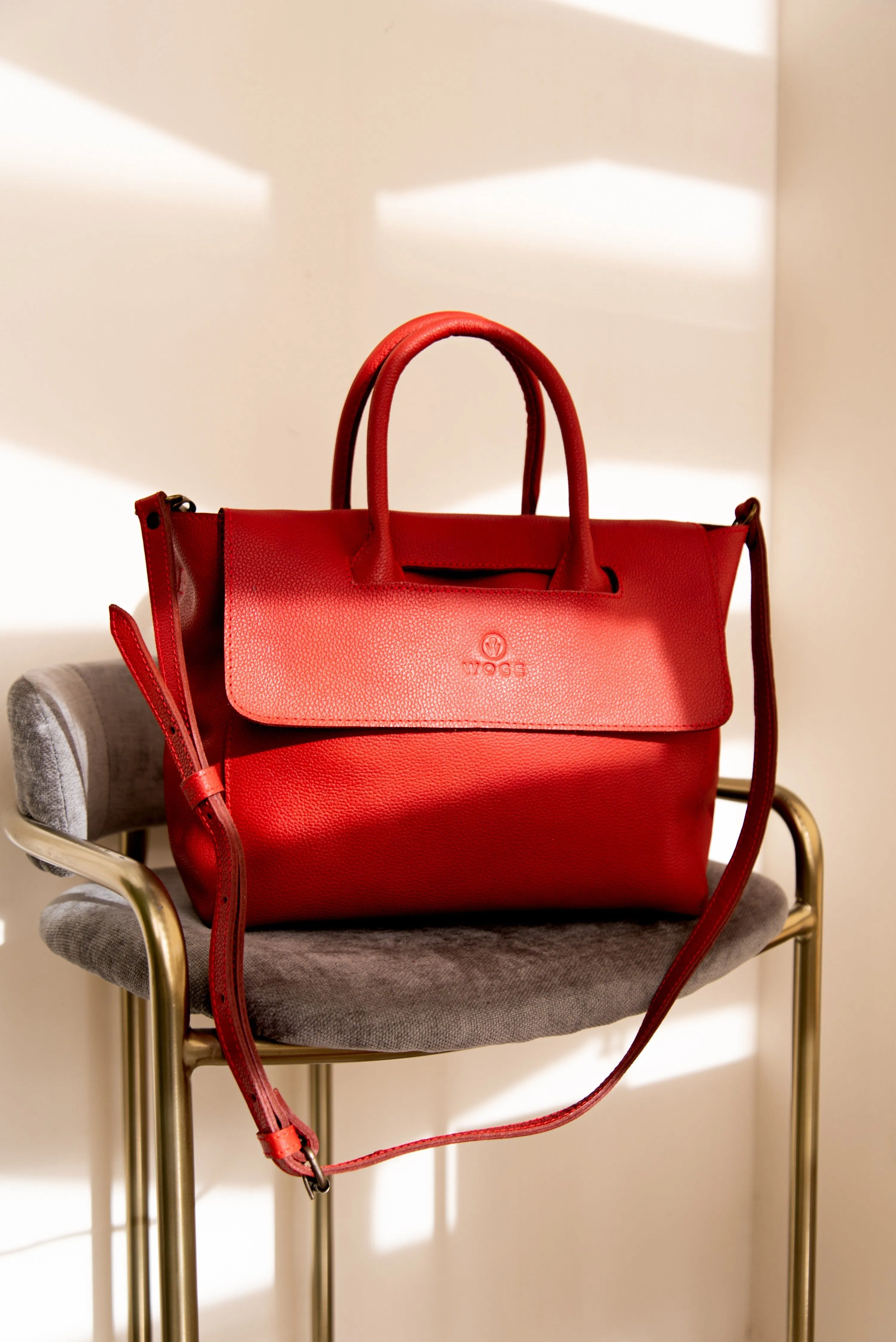 Foldover Tote in Rustic Red Leather- Not Cncled