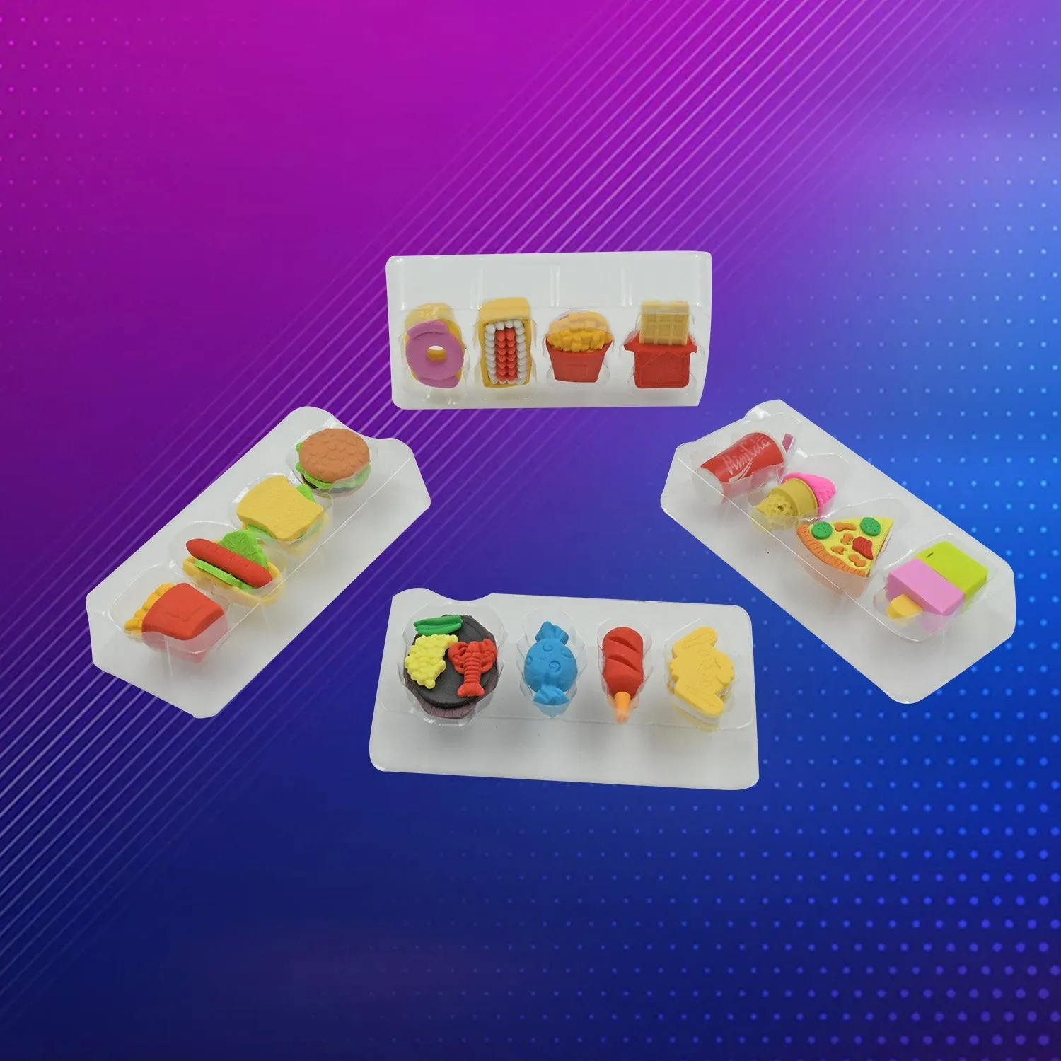 Fun Erasers for Kids! Mix & Match: Food & Drink Erasers (Set of 1)